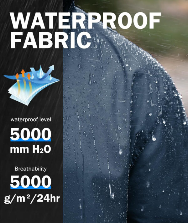 ZITY Men's Rain Jacket Waterproof with Hood Lightweight Raincoat for Golf Hiking Camping Cycling