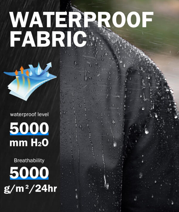 ZITY Men's Rain Jacket Waterproof with Hood Lightweight Raincoat for Golf Hiking Camping Cycling