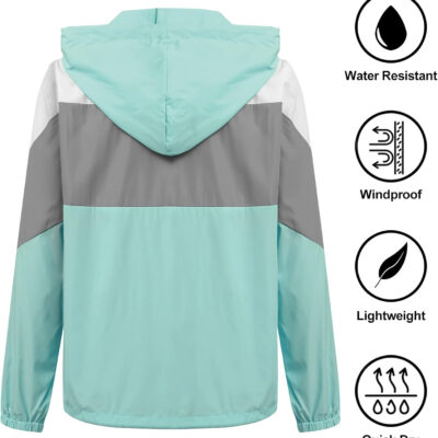 689c8582c802256516f7dbf2ca01f45f439bff20103f28ca7b052.jpg SoTeer Women's Waterproof Rain Jackets Lightweight Hooded Windbreaker Packable Active Outdoor Raincoat