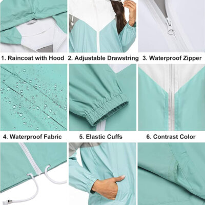 689c858692cc88f04c386b953d4362491b5f28ce4f79d4560a8d7.jpg SoTeer Women's Waterproof Rain Jackets Lightweight Hooded Windbreaker Packable Active Outdoor Raincoat