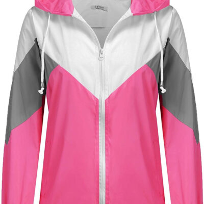 689c85886973391cfe567b7f114f0b20581487ebfbb7d2533db31.jpg SoTeer Women's Waterproof Rain Jackets Lightweight Hooded Windbreaker Packable Active Outdoor Raincoat