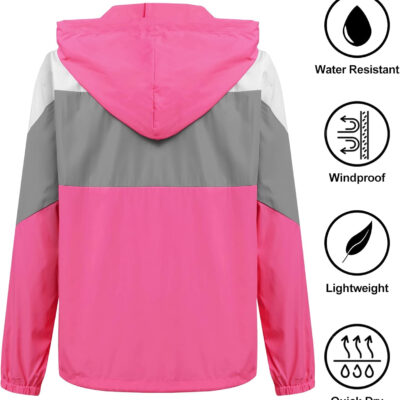 689c858a389b1d7d5885158c1c763ce39946e6887fd5969043efd.jpg SoTeer Women's Waterproof Rain Jackets Lightweight Hooded Windbreaker Packable Active Outdoor Raincoat