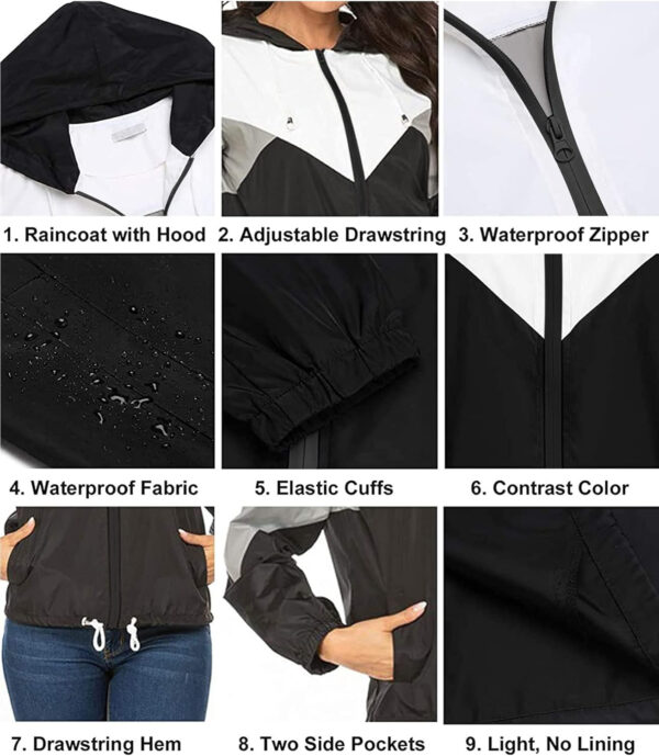 689c8596395b6182629475cca9617963710c7f85dbcec2c3cfcfa.jpg SoTeer Women's Waterproof Rain Jackets Lightweight Hooded Windbreaker Packable Active Outdoor Raincoat