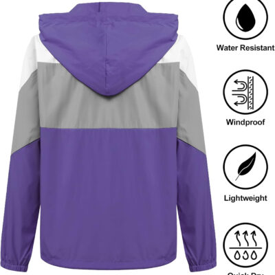 689c85a3b42d2023b205db68879e0f28f19bc32bfe59424aee7aa.jpg SoTeer Women's Waterproof Rain Jackets Lightweight Hooded Windbreaker Packable Active Outdoor Raincoat