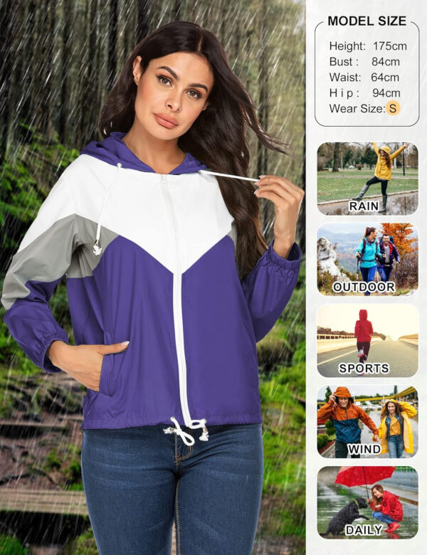 689c85a5a03b2c664e6ac9c2f69dccc4c7749b1e6d7c7bb6410c1.jpg SoTeer Women's Waterproof Rain Jackets Lightweight Hooded Windbreaker Packable Active Outdoor Raincoat