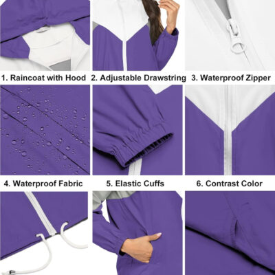 689c85a7904bd4fd7582f1ca2051b119a2353b72851f758e76434.jpg SoTeer Women's Waterproof Rain Jackets Lightweight Hooded Windbreaker Packable Active Outdoor Raincoat