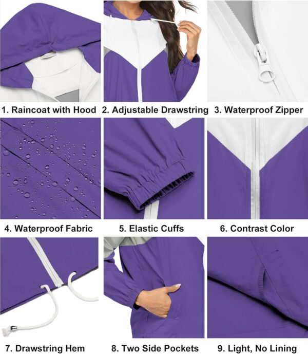 689c85a7904bd4fd7582f1ca2051b119a2353b72851f758e76434.jpg SoTeer Women's Waterproof Rain Jackets Lightweight Hooded Windbreaker Packable Active Outdoor Raincoat