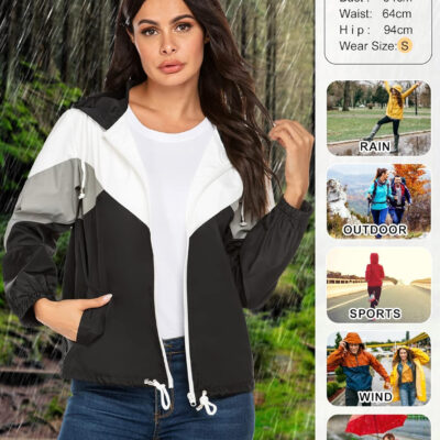 689c85bba9feccc63387413edd6d3152381fb2cc0b2edc5d66fca.jpg SoTeer Women's Waterproof Rain Jackets Lightweight Hooded Windbreaker Packable Active Outdoor Raincoat