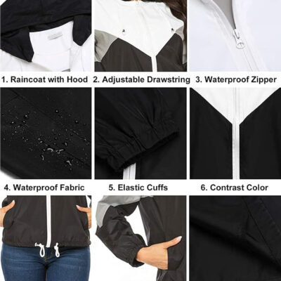689c85bd9dfcfb56d6ef41c100498352166ab444139577d96d135.jpg SoTeer Women's Waterproof Rain Jackets Lightweight Hooded Windbreaker Packable Active Outdoor Raincoat