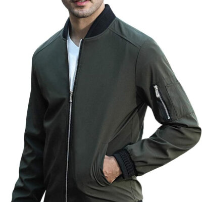 689c86b8309f135b9931d88c4f7f214b8baf361b45d5d3ed4412a.jpg sandbank Men's Slim Fit Lightweight Softshell Flight Bomber Jacket Coat
