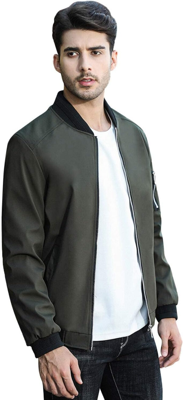 689c86ba05558d5c487c95e9ebc31c83d4d2a6b43801fd25773c9.jpg sandbank Men's Slim Fit Lightweight Softshell Flight Bomber Jacket Coat