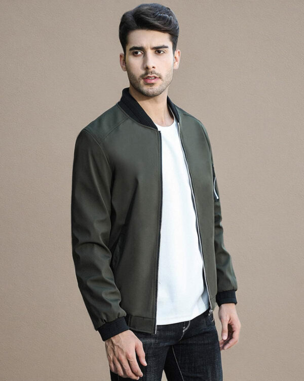 689c86bed9151657b63c6a7d9804c0f3ee567831dbf1dd7420200.jpg sandbank Men's Slim Fit Lightweight Softshell Flight Bomber Jacket Coat