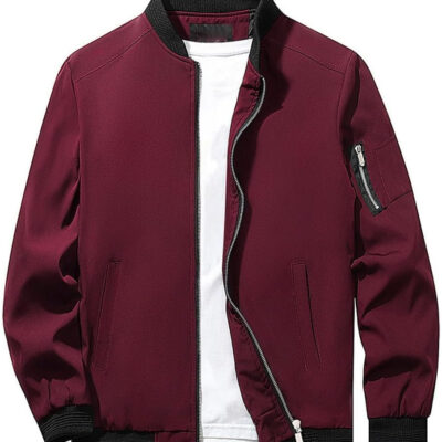 689c86c0bd78f60cb668860f5e38bb9e695e166b66cc4f3f45a8f.jpg sandbank Men's Slim Fit Lightweight Softshell Flight Bomber Jacket Coat