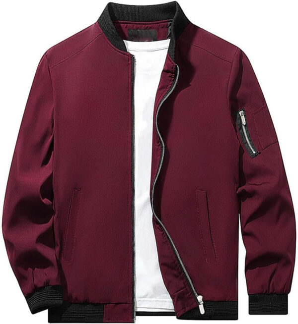 689c86c0bd78f60cb668860f5e38bb9e695e166b66cc4f3f45a8f.jpg sandbank Men's Slim Fit Lightweight Softshell Flight Bomber Jacket Coat