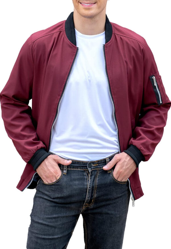 689c86c39e67d3de2f3b958aa45bc81c6626bcbed0b829bccd794.jpg sandbank Men's Slim Fit Lightweight Softshell Flight Bomber Jacket Coat
