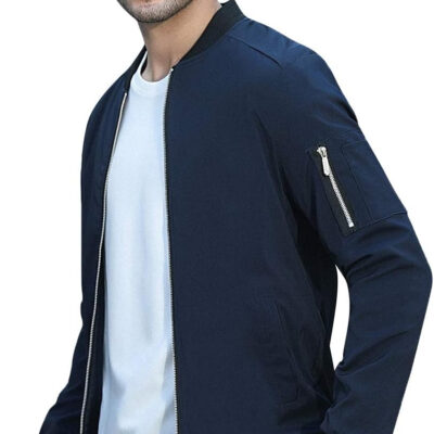 689c86d195d976c60e0fe3e23babef45d322716c5c449bc2f891d.jpg sandbank Men's Slim Fit Lightweight Softshell Flight Bomber Jacket Coat