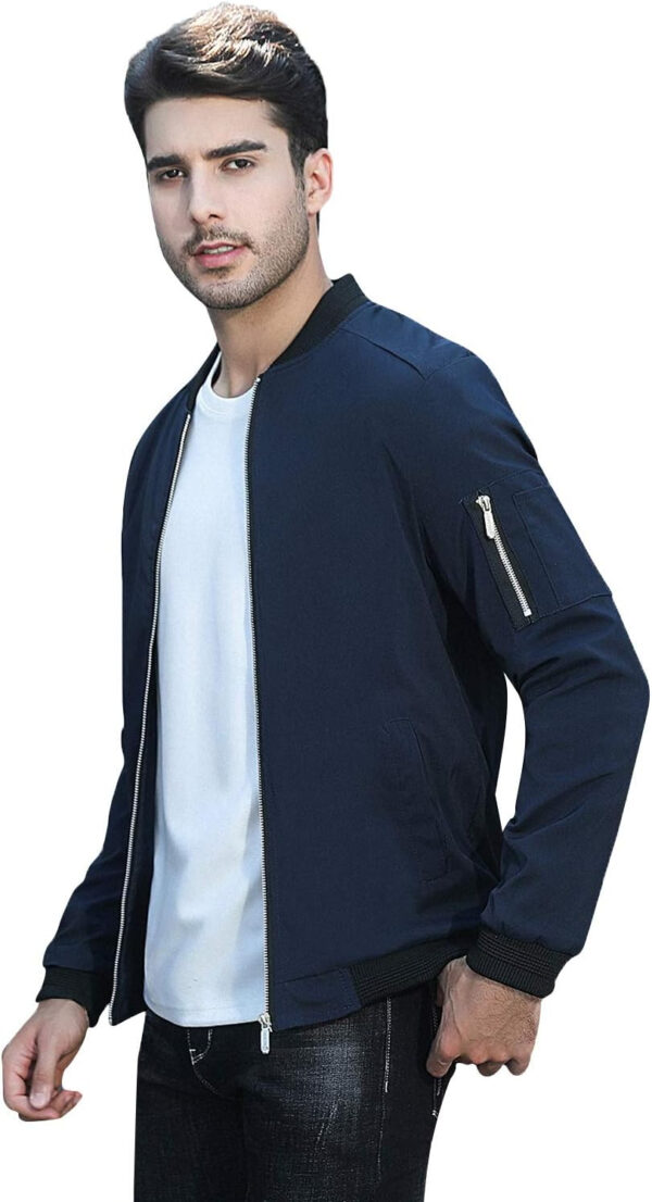 689c86d195d976c60e0fe3e23babef45d322716c5c449bc2f891d.jpg sandbank Men's Slim Fit Lightweight Softshell Flight Bomber Jacket Coat