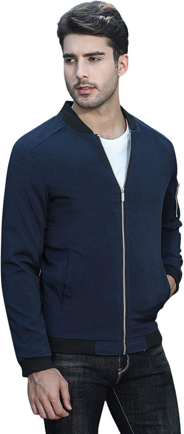 689c86d31f9d62e838a8e6094078dadb60dbd83f9baffc9947205.jpg sandbank Men's Slim Fit Lightweight Softshell Flight Bomber Jacket Coat