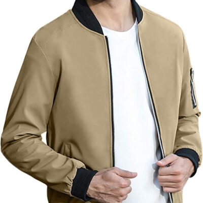 689c86dd7af2fd732f6c36cc93c561e34c204931fabb54825c892.jpg sandbank Men's Slim Fit Lightweight Softshell Flight Bomber Jacket Coat