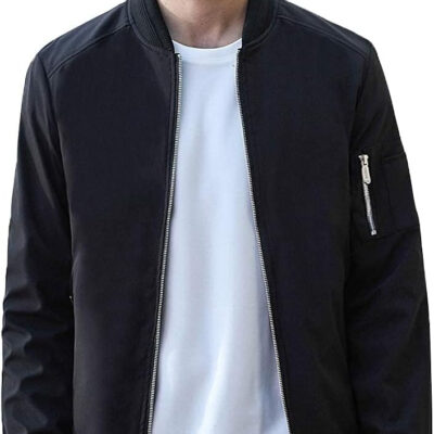 689c86e91661a62eaeb3f894ce774b720e2c6f254d1a7a4b22552.jpg sandbank Men's Slim Fit Lightweight Softshell Flight Bomber Jacket Coat