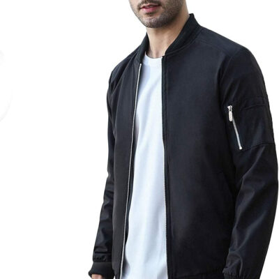 689c86ebbc2a8231250420667dc39d2bb598265531bcc6b68aee7.jpg sandbank Men's Slim Fit Lightweight Softshell Flight Bomber Jacket Coat