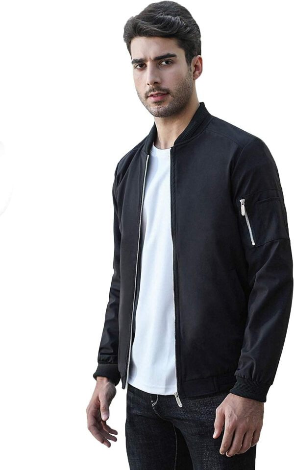 689c86ebbc2a8231250420667dc39d2bb598265531bcc6b68aee7.jpg sandbank Men's Slim Fit Lightweight Softshell Flight Bomber Jacket Coat