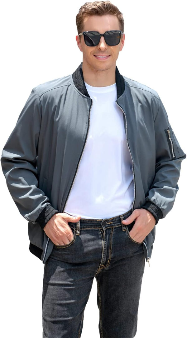 689c86f96764f9a1df3014bd6fcb6a120dcf3154b3a7de3b40eeb.jpg sandbank Men's Slim Fit Lightweight Softshell Flight Bomber Jacket Coat