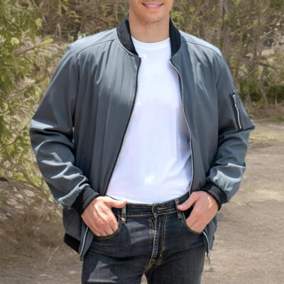 689c8704f1ef06d398065df3eb7ab01d9fba58670f9e68ad00214.jpg sandbank Men's Slim Fit Lightweight Softshell Flight Bomber Jacket Coat