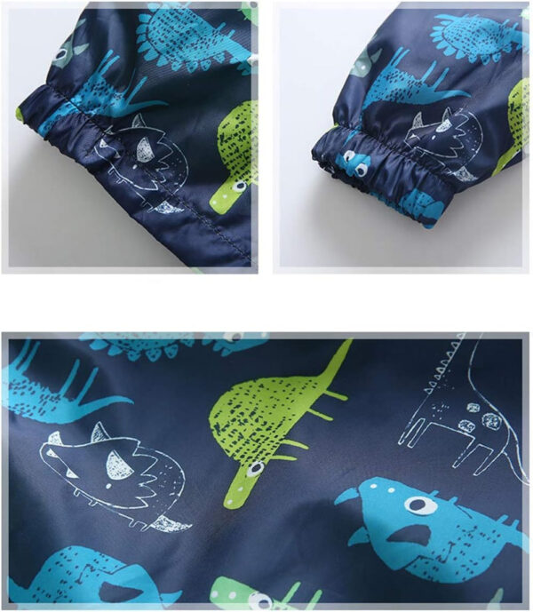 Boys' Hooded Dinosaur Jacket Windbreaker Outerwear