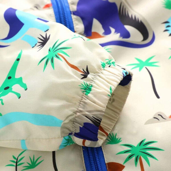 Boys' Hooded Dinosaur Jacket Windbreaker Outerwear
