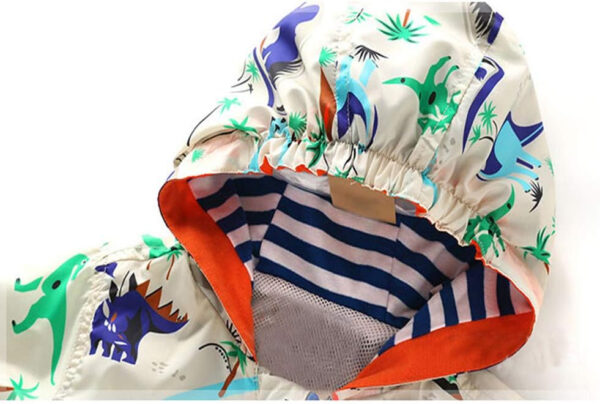 Boys' Hooded Dinosaur Jacket Windbreaker Outerwear