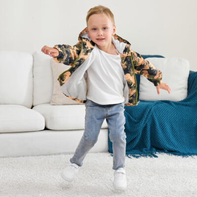 Boys' Hooded Dinosaur Jacket Windbreaker Outerwear