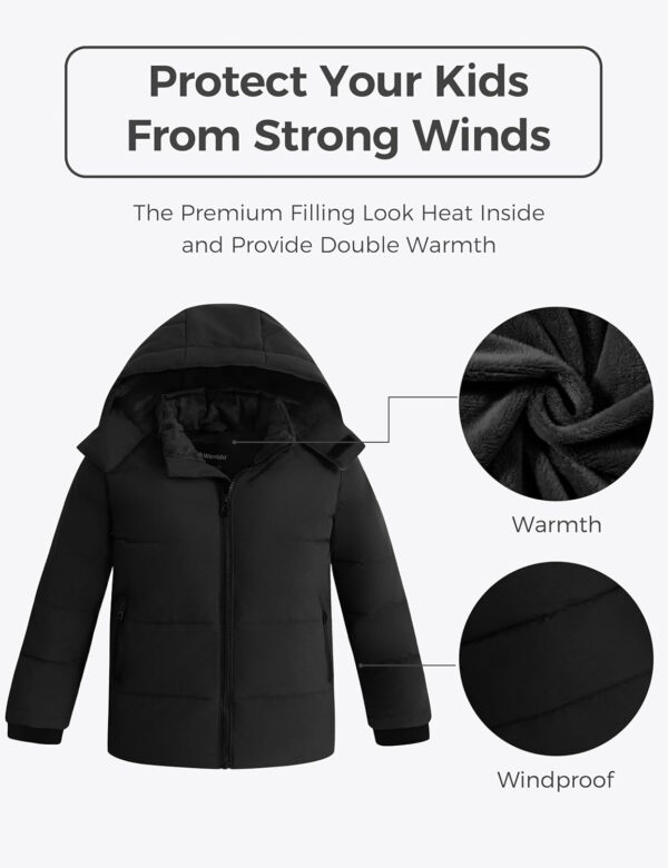 689c881483256835f6bb9a6ce5b79423599a1566f64586b022272.jpg wantdo Boys' Winter Coat Puffer Jacket Waterproof Coat Hooded Zip Up