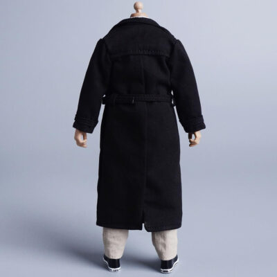 Meetoget 1/12 Scale Male Figure Doll Topcoat Windcheater Clothes for 6 inch Action Figure PM006US,Black