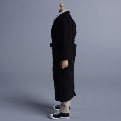 Meetoget 1/12 Scale Male Figure Doll Topcoat Windcheater Clothes for 6 inch Action Figure PM006US,Black