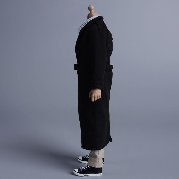 Meetoget 1/12 Scale Male Figure Doll Topcoat Windcheater Clothes for 6 inch Action Figure PM006US,Black