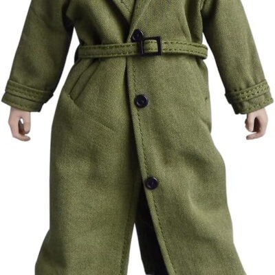 Meetoget 1/12 Scale Male Figure Doll Topcoat Windcheater Clothes for 6 inch Action Figure PM006US,Black