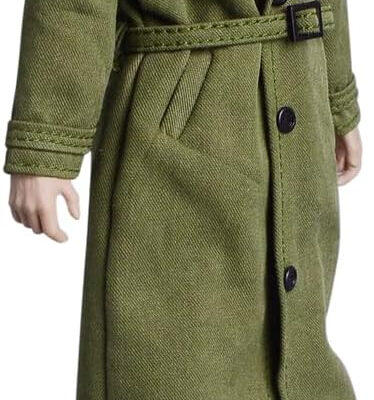 Meetoget 1/12 Scale Male Figure Doll Topcoat Windcheater Clothes for 6 inch Action Figure PM006US,Black