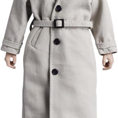 Meetoget 1/12 Scale Male Figure Doll Topcoat Windcheater Clothes for 6 inch Action Figure PM006US,Black