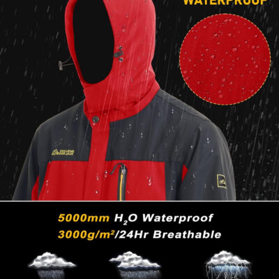 MAGCOMSEN Men's Hooded Windproof Water Resistant Rain Jacket Windbreaker 5 Pockets for Hiking,Fishing,Travel