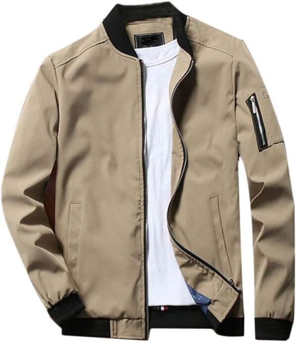 689c89fd79fb8fc77664f4c3dd2e8c1e4fd0250d924ab745081d7.jpg Lavnis Men's Flight Bomber Jacket Lightweight Softshell Coat Sportwear Zipper Windbreaker