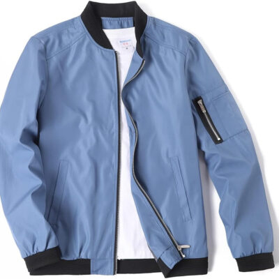 689c8a08d0ae0388e6b3d3a74ff642caabac9d6a17307ca3212f0.jpg Lavnis Men's Flight Bomber Jacket Lightweight Softshell Coat Sportwear Zipper Windbreaker