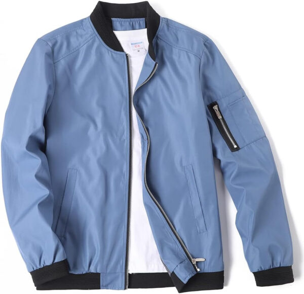 689c8a08d0ae0388e6b3d3a74ff642caabac9d6a17307ca3212f0.jpg Lavnis Men's Flight Bomber Jacket Lightweight Softshell Coat Sportwear Zipper Windbreaker