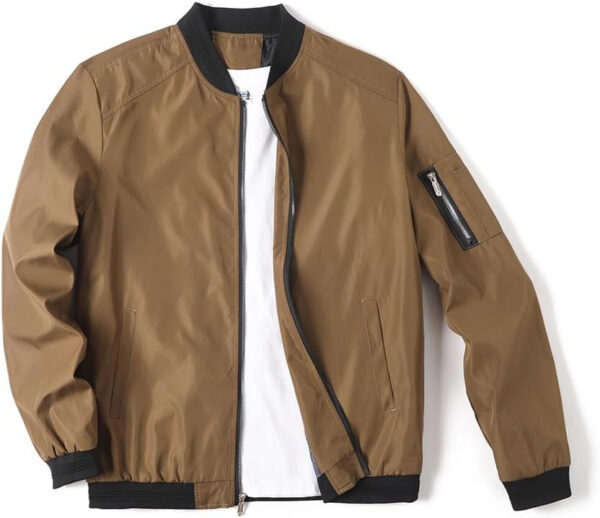 689c8a337f5ba89846447449f16e7345ff846986bdc49c91ad909.jpg Lavnis Men's Flight Bomber Jacket Lightweight Softshell Coat Sportwear Zipper Windbreaker