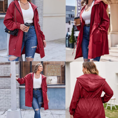 IN'VOLAND womens Windbreaker,raincoat