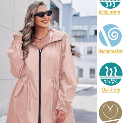 IN'VOLAND womens Windbreaker,raincoat