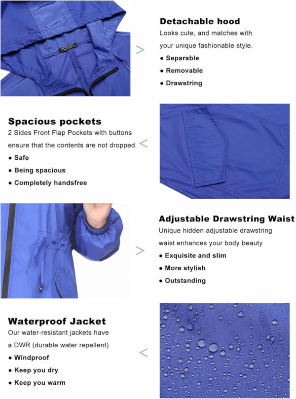 IN'VOLAND womens Windbreaker,raincoat