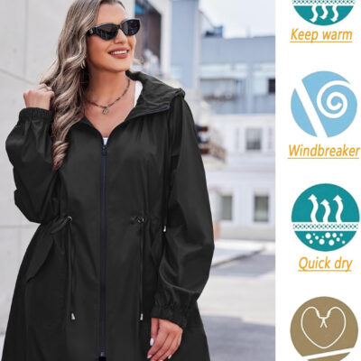 IN'VOLAND womens Windbreaker,raincoat