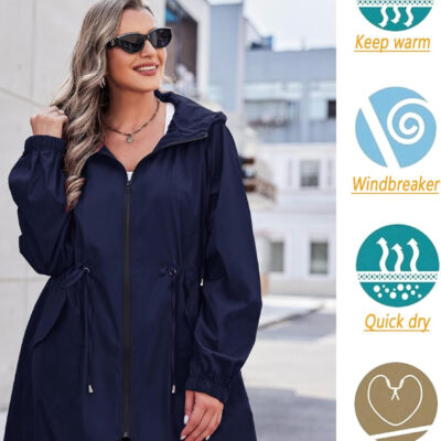 IN'VOLAND womens Windbreaker,raincoat