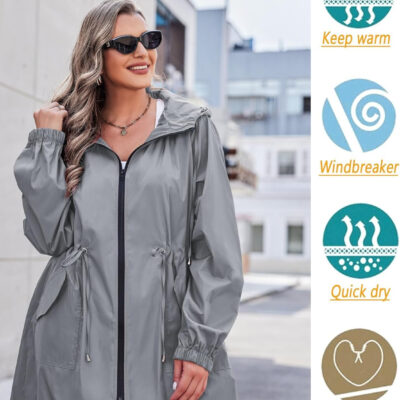 IN'VOLAND womens Windbreaker,raincoat